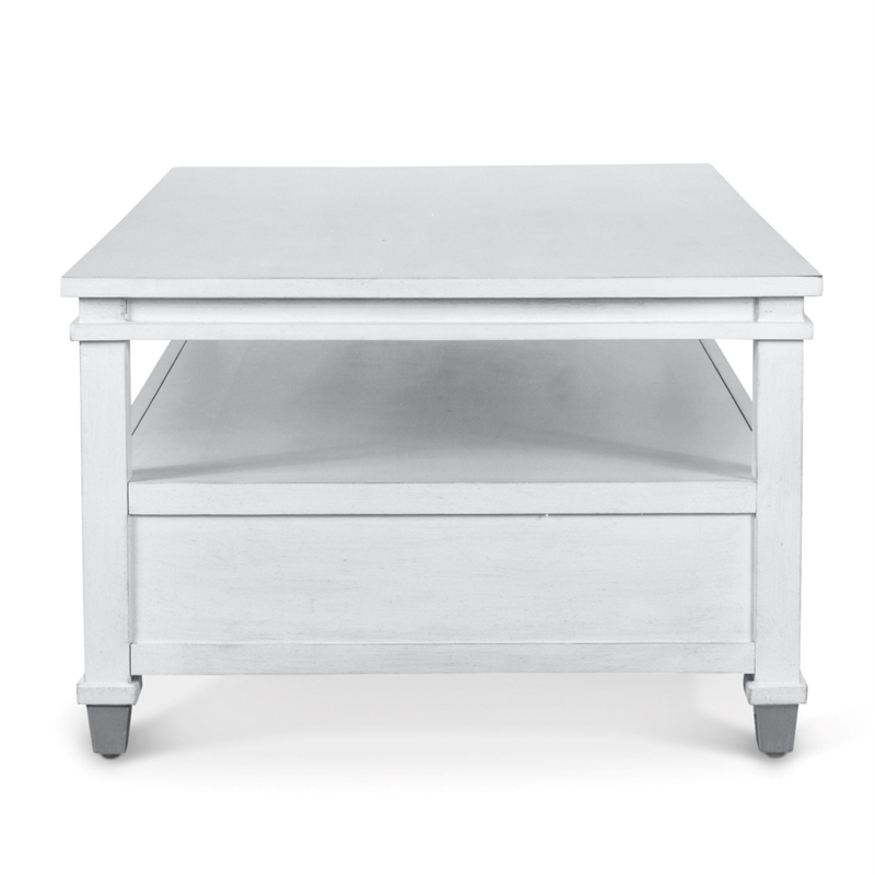 Point Breeze - 2-Drawer Cocktail Table with Castors - Wood - White
