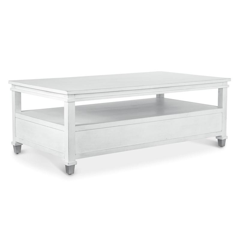 Point Breeze - 2-Drawer Cocktail Table with Castors - Wood - White