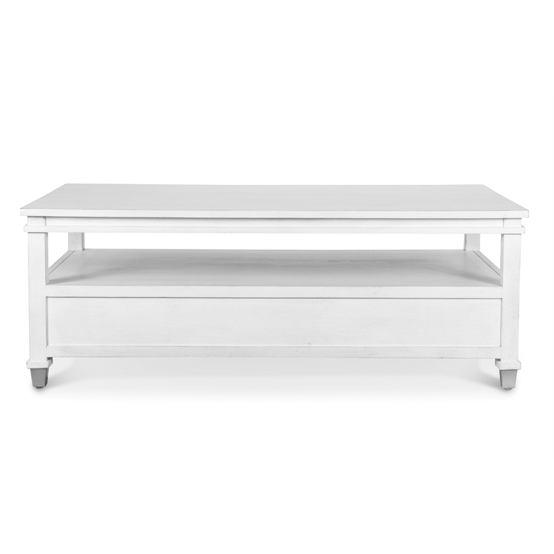 Point Breeze - 2-Drawer Cocktail Table with Castors - Wood - White