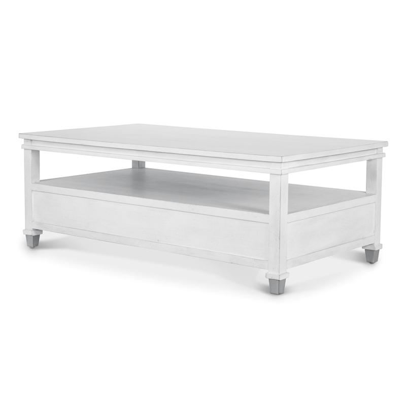 Point Breeze - 2-Drawer Cocktail Table with Castors - Wood - White