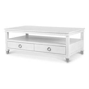 Point Breeze - 2-Drawer Cocktail Table with Castors - Wood - White