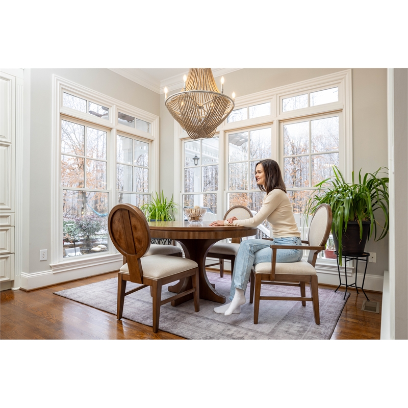 Manhattan Valley - Upholstered Arm Chair - Set of 2 - Wood - Chestnut