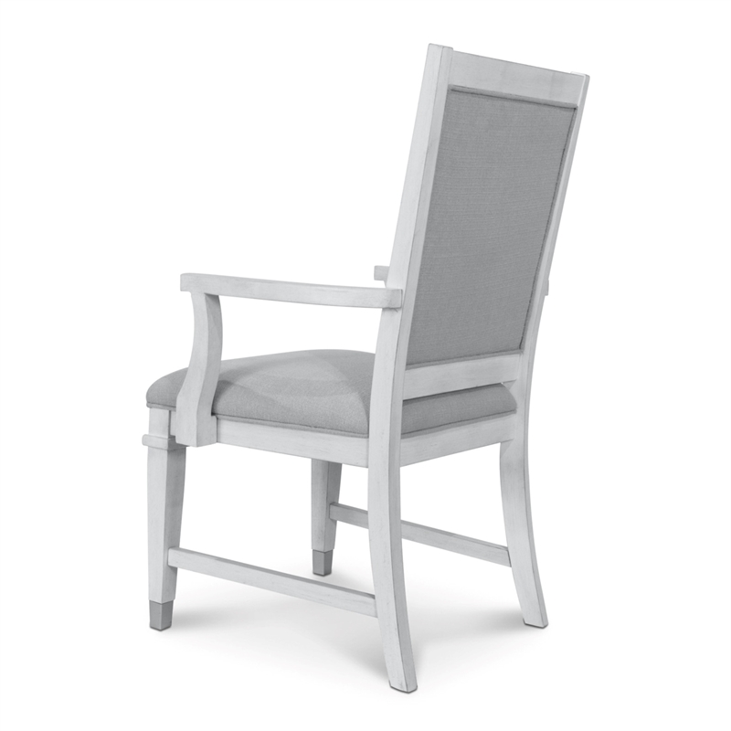 Point Breeze - Upholstered Arm Chair - Set of 2 - Wood - White