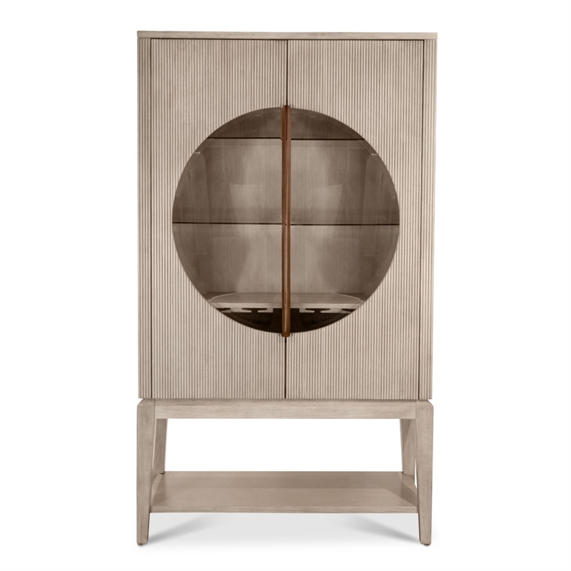 Manhattan Valley - Curio with Touch Lighting - Dusty Rose Finish - Glass