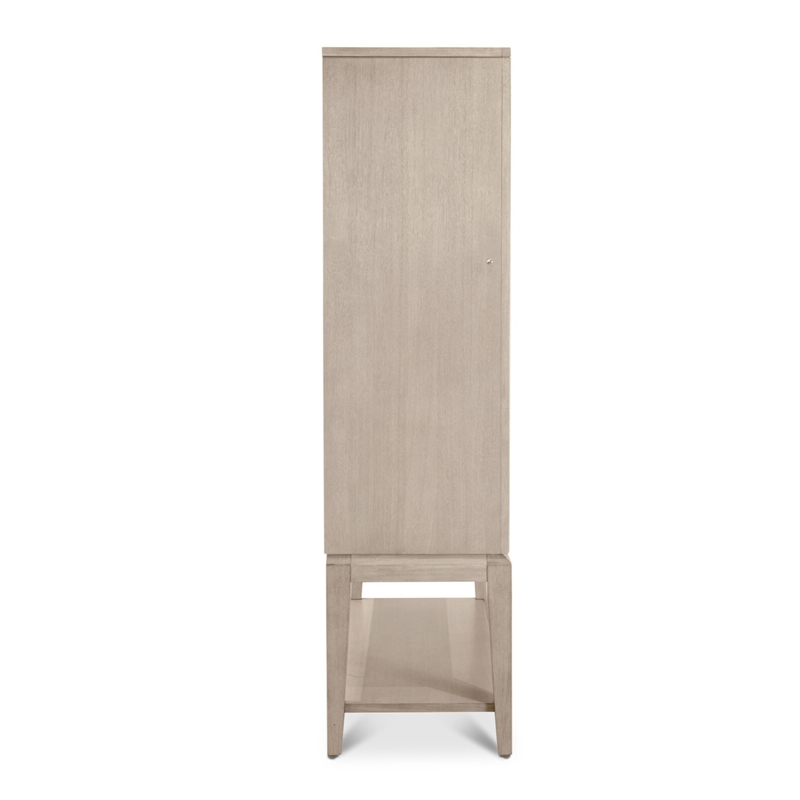 Manhattan Valley - Curio with Touch Lighting - Dusty Rose Finish - Glass