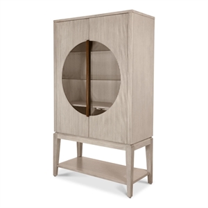 Manhattan Valley - Curio with Touch Lighting - Dusty Rose Finish - Glass