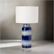 Lux Lighting Navy and White Ceramic Coastal Table Lamps (Set of 2) 3-Way