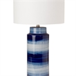 Lux Lighting Navy and White Ceramic Coastal Table Lamps (Set of 2) 3-Way