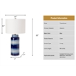 Lux Lighting Navy and White Ceramic Coastal Table Lamps (Set of 2) 3-Way