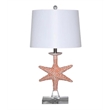 Lux Lighting Aloha Starfish Seaside Coastal Table Lamps - Orange - Resin