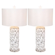 Lux Lighting Aloha Elegant Starfish White Table Lamps (Set of 2) - Resin