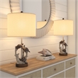 Lux Lighting 27'' Turtles Coastal Seaside Table Lamps - Natural - Resin