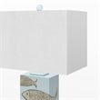 Lux Lighting Gray/Light Brown Coastal Fish Table Lamp (Set - Blue - Resin