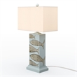Lux Lighting Gray/Light Brown Coastal Fish Table Lamp (Set - Blue - Resin