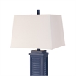 Lux Lighting Shutter Navy Blue Table Lamps USB port (Set of 2) - Resin