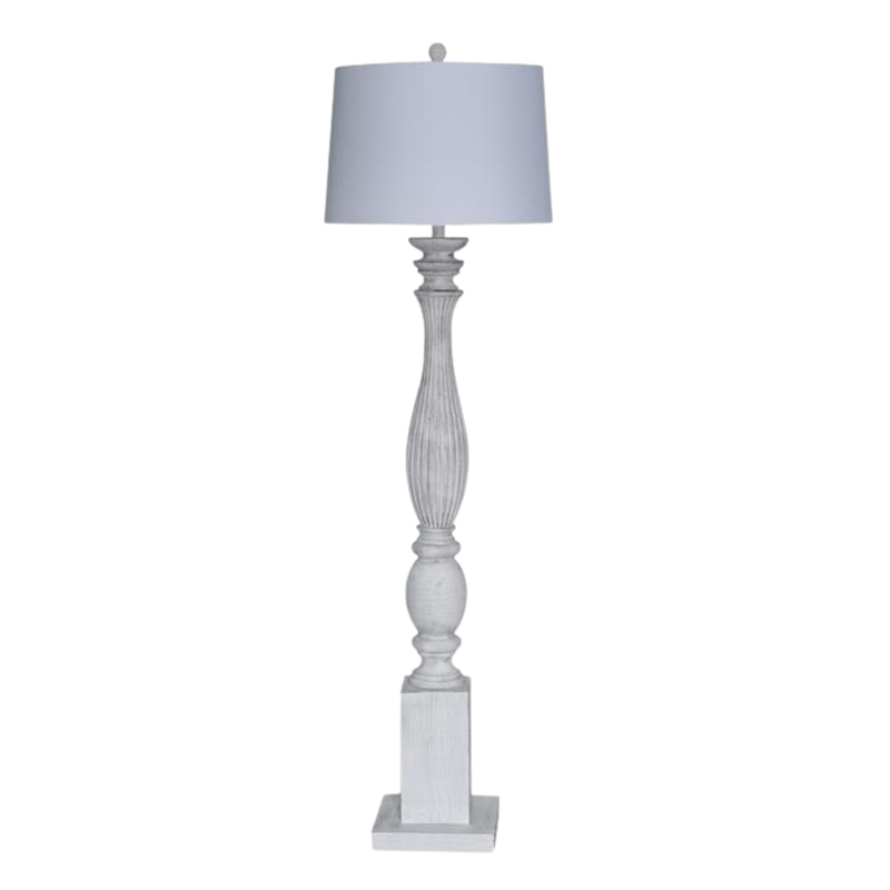 Lux Lighting 63'' Classic White Washed Coastal Floor Lamp Classy - Resin
