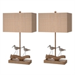 Lux Lighting Beach Birds Coastal Table Lamps (Set of 2) - Natural - Resin