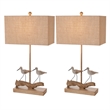 Lux Lighting Beach Birds Coastal Table Lamps (Set of 2) - Natural - Resin