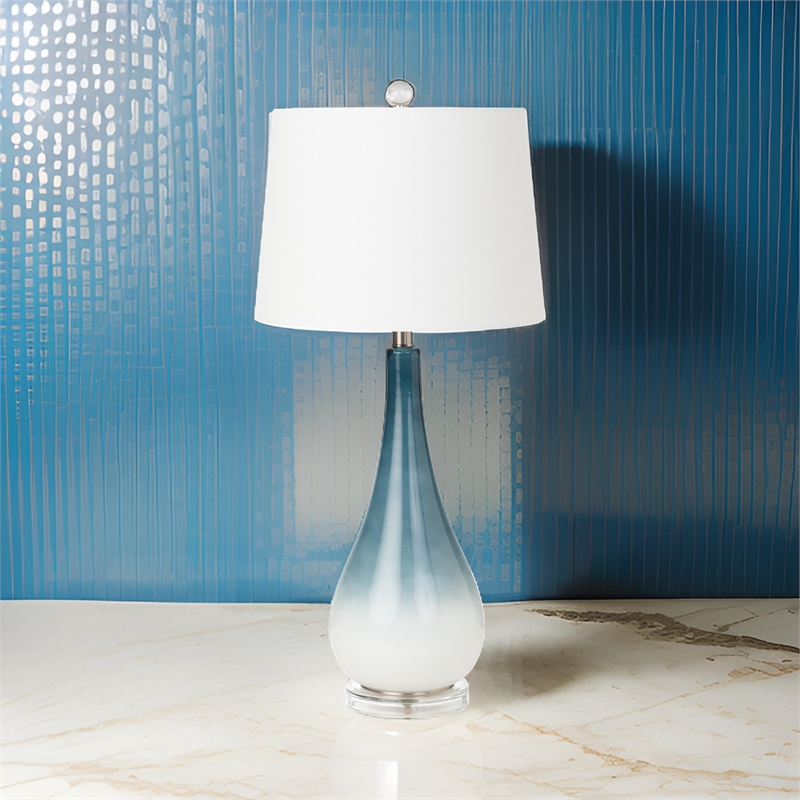 Lux Lighting Ombre Black/White Glass Table Lamps (Set of 2) 3-Way Switch