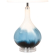 Lux Lighting Ombre Blue Tone Glass Table Lamps (Set of 2) 3-Way Switch