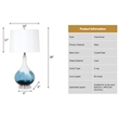 Lux Lighting Ombre Blue Tone Glass Table Lamps (Set of 2) 3-Way Switch