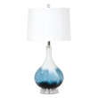 Lux Lighting Ombre Blue Tone Glass Table Lamps (Set of 2) 3-Way Switch
