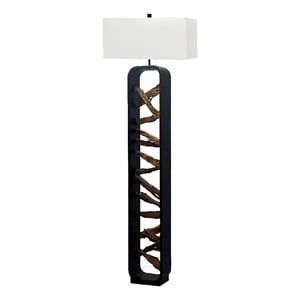 Lux Lighting Drift - 63&quot Floor Lamp - Driftwood and Black Finish