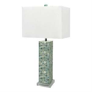 Lux Lighting Aqua - 29&quot Mother of Pearl Table Lamp in Aqua - Acrylic
