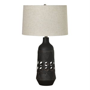 Lux Lighting Glow - 28.5&quot Table Lamp with Night Light - Metal - Black