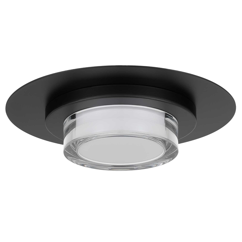Alteck Plate Round 12 inch Stainless Steel LED Outdoor Flush Mount in Black