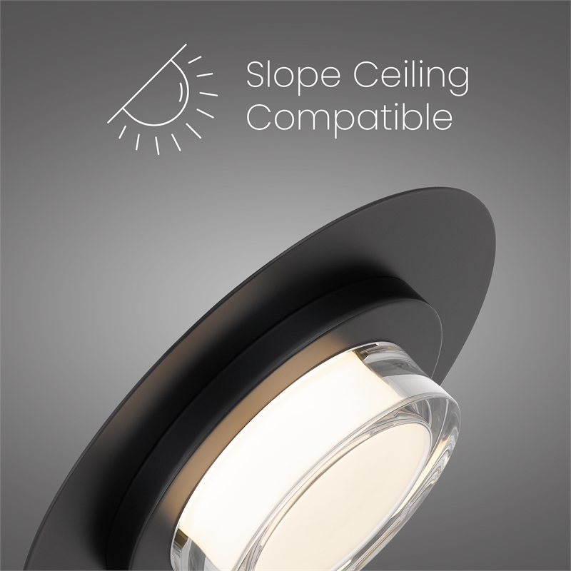 Alteck Plate Round 12 inch Stainless Steel LED Outdoor Flush Mount in Black