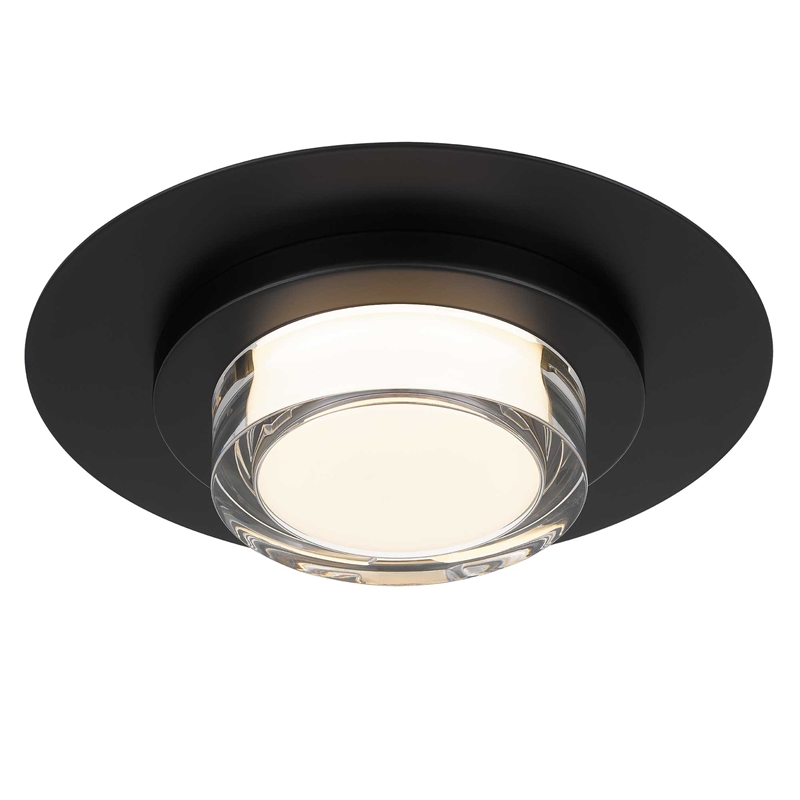Alteck Plate Round 12 inch Stainless Steel LED Outdoor Flush Mount in Black