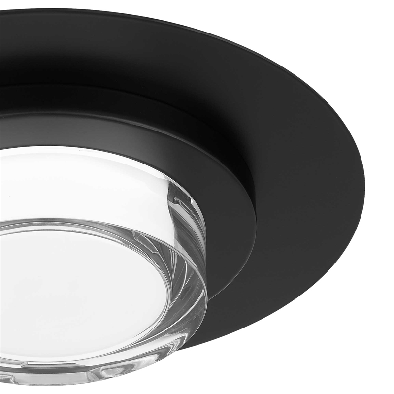 Alteck Plate Round 12 inch Stainless Steel LED Outdoor Flush Mount in Black