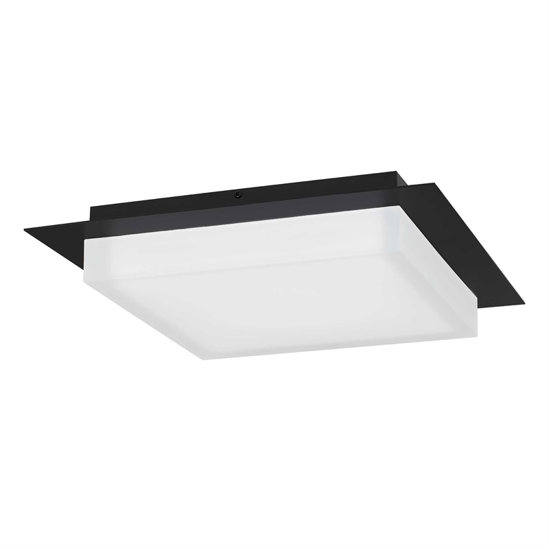 Alteck Foursquare 14 inch  Stainless Steel LED Outdoor Flush Mount in Black