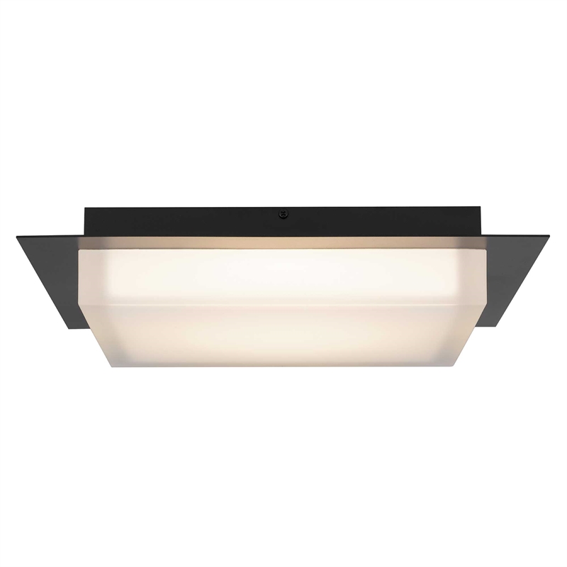 Alteck Foursquare 14 inch  Stainless Steel LED Outdoor Flush Mount in Black