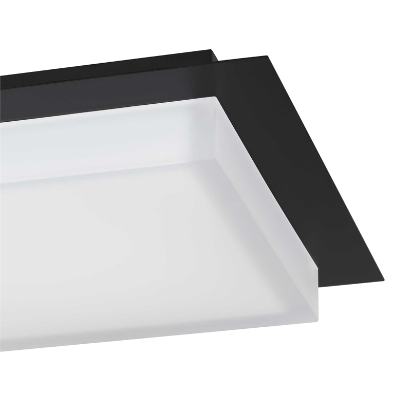 Alteck Foursquare 14 inch  Stainless Steel LED Outdoor Flush Mount in Black