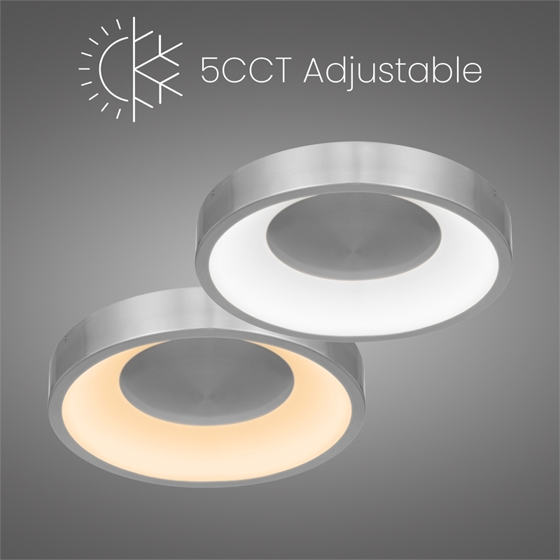 Alteck Stellar 14 inch Aluminum LED Outdoor Flush Mount in Silver