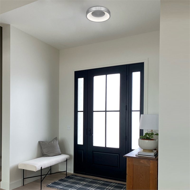 Alteck Stellar 14 inch Aluminum LED Outdoor Flush Mount in Silver