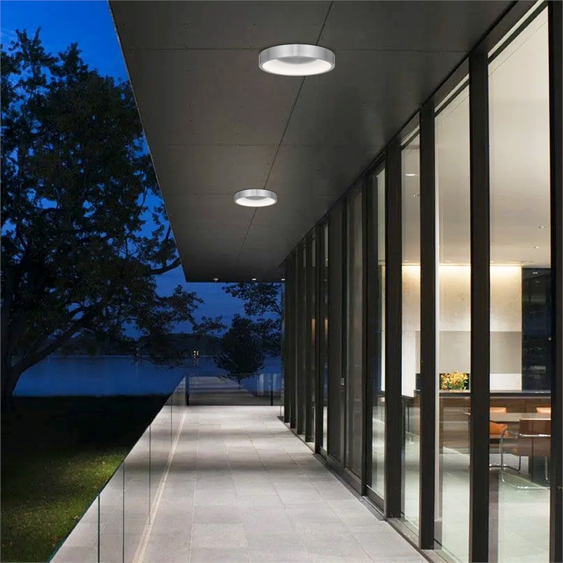 Alteck Stellar 14 inch Aluminum LED Outdoor Flush Mount in Silver
