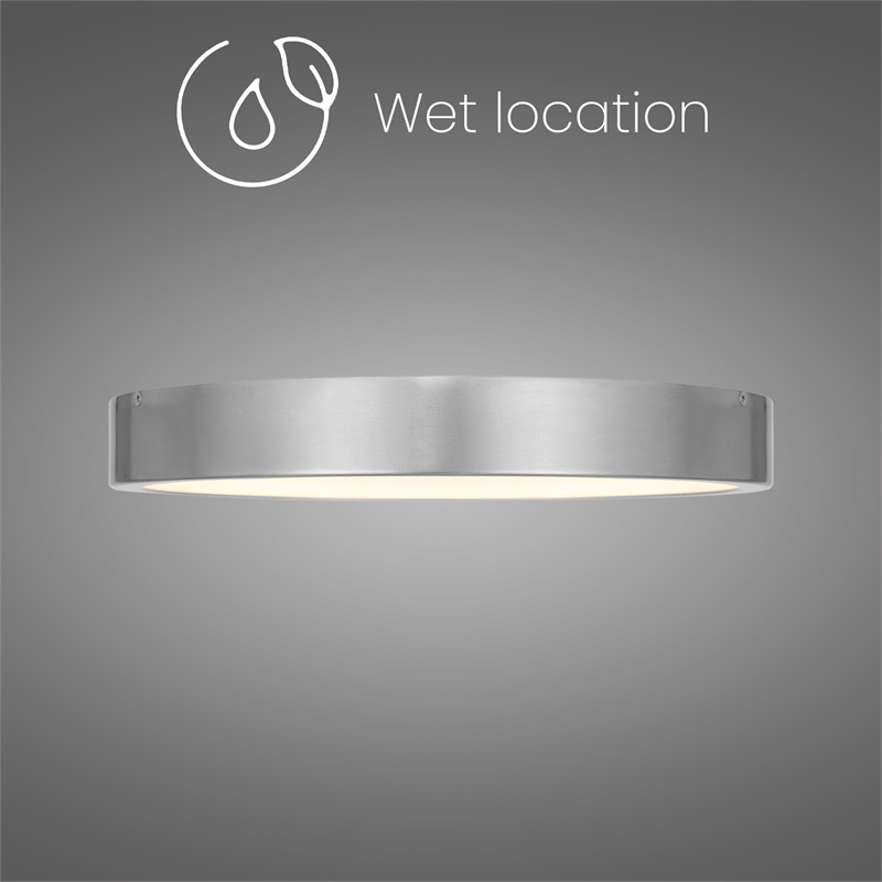 Alteck Stellar 14 inch Aluminum LED Outdoor Flush Mount in Silver