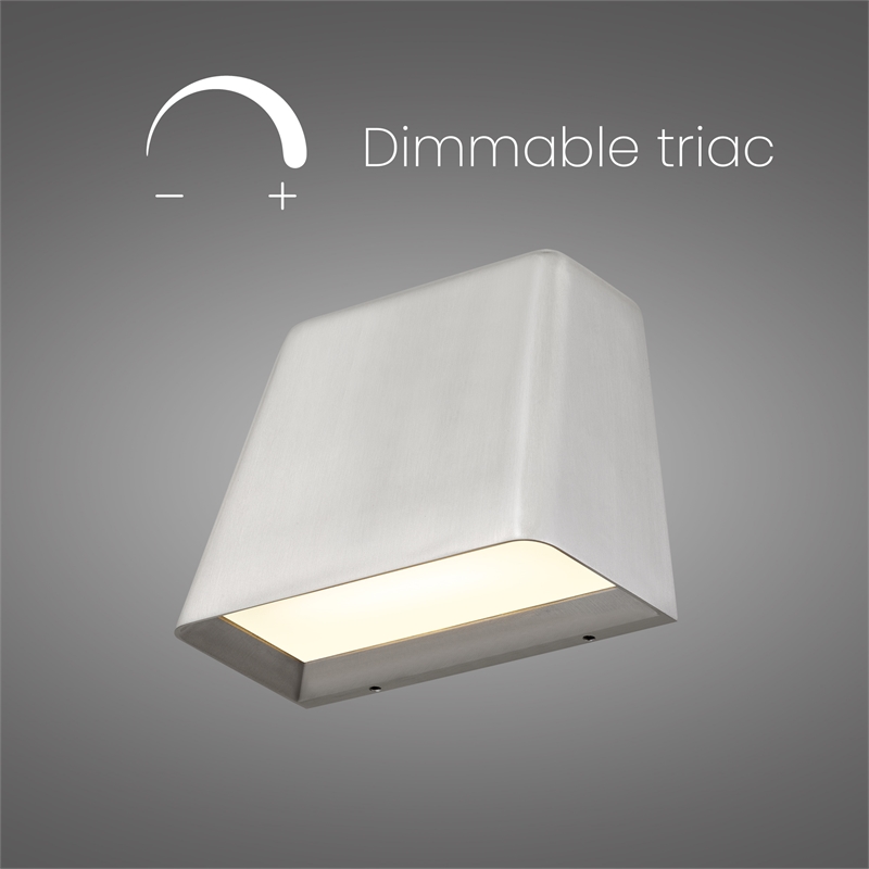 Alteck Bull 5.5 inch Brushed Aluminum LED Outdoor Wall Light