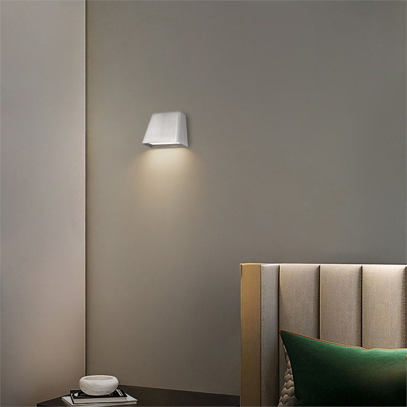 Alteck Bull 5.5 inch Brushed Aluminum LED Outdoor Wall Light