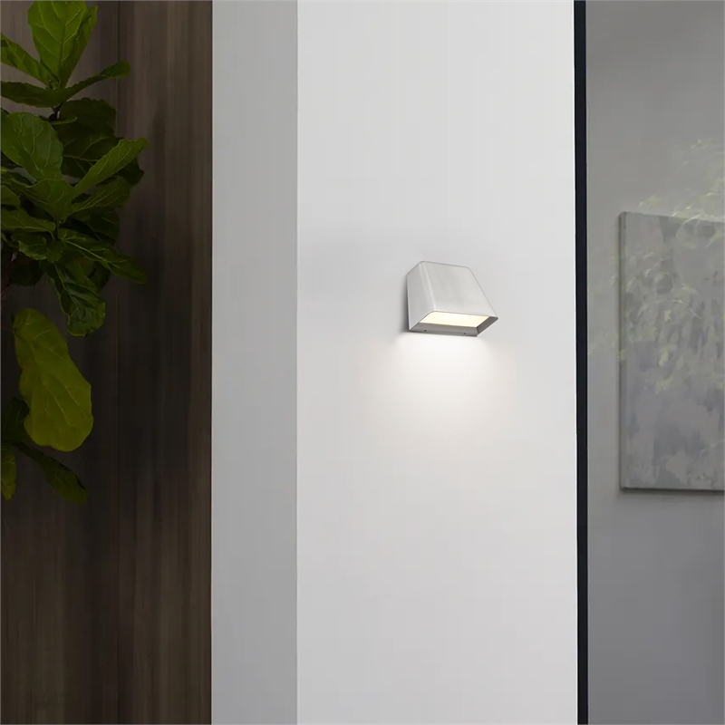 Alteck Bull 5.5 inch Brushed Aluminum LED Outdoor Wall Light
