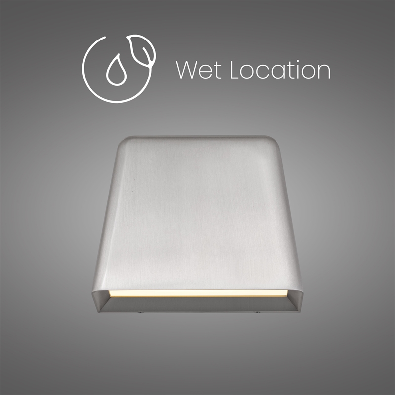 Alteck Bull 5.5 inch Brushed Aluminum LED Outdoor Wall Light