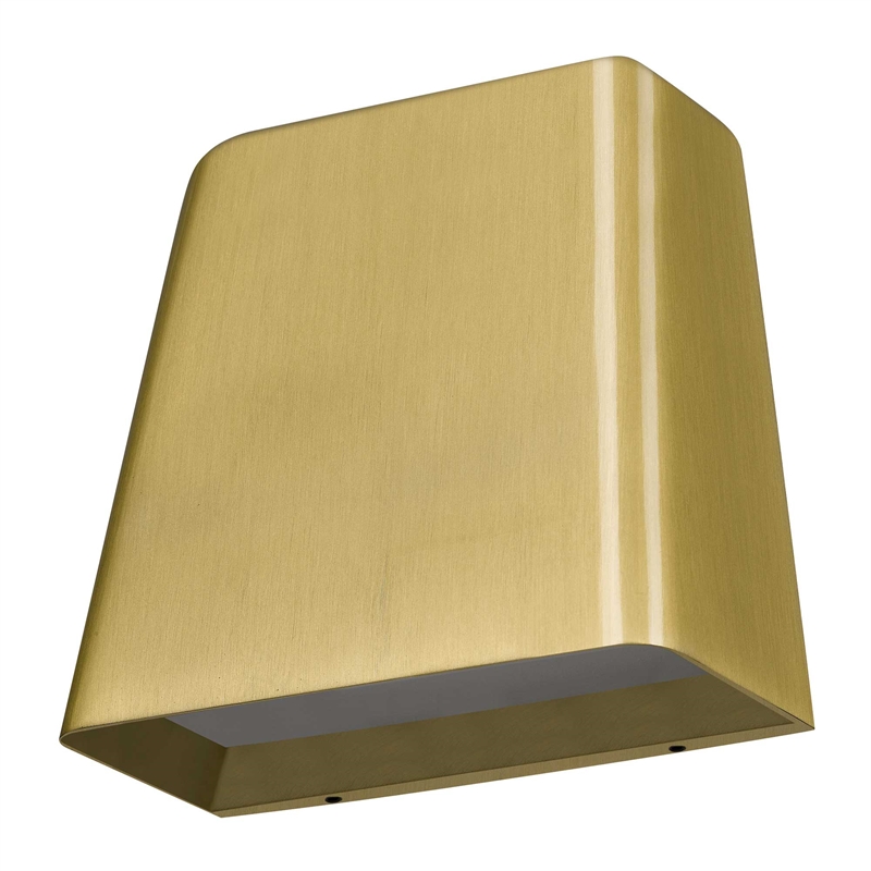 Alteck Bull 5.5 inch Aluminum LED Outdoor Wall Light in Brushed Brass