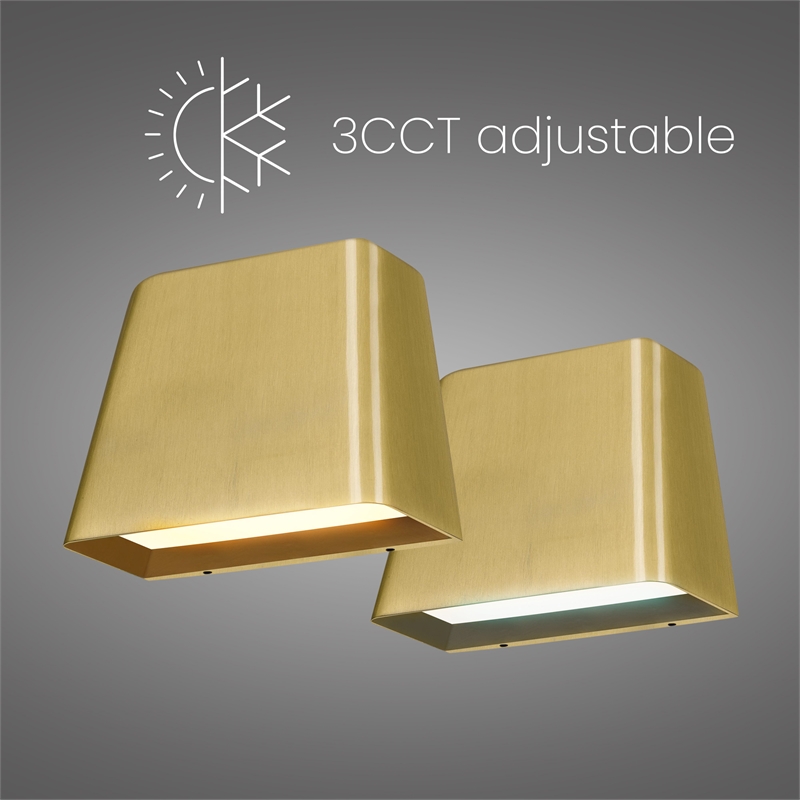 Alteck Bull 5.5 inch Aluminum LED Outdoor Wall Light in Brushed Brass