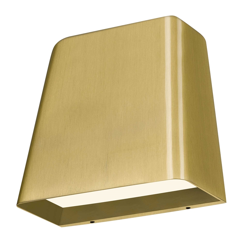 Alteck Bull 5.5 inch Aluminum LED Outdoor Wall Light in Brushed Brass