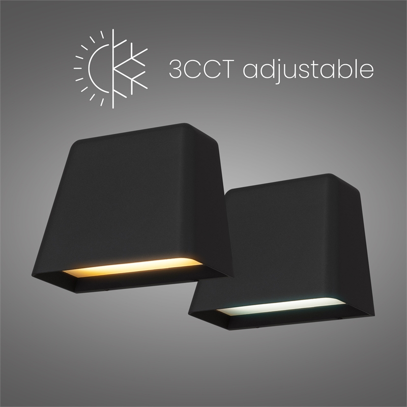 Alteck Bull 5.5 inch Aluminum LED Outdoor Wall Light in Black