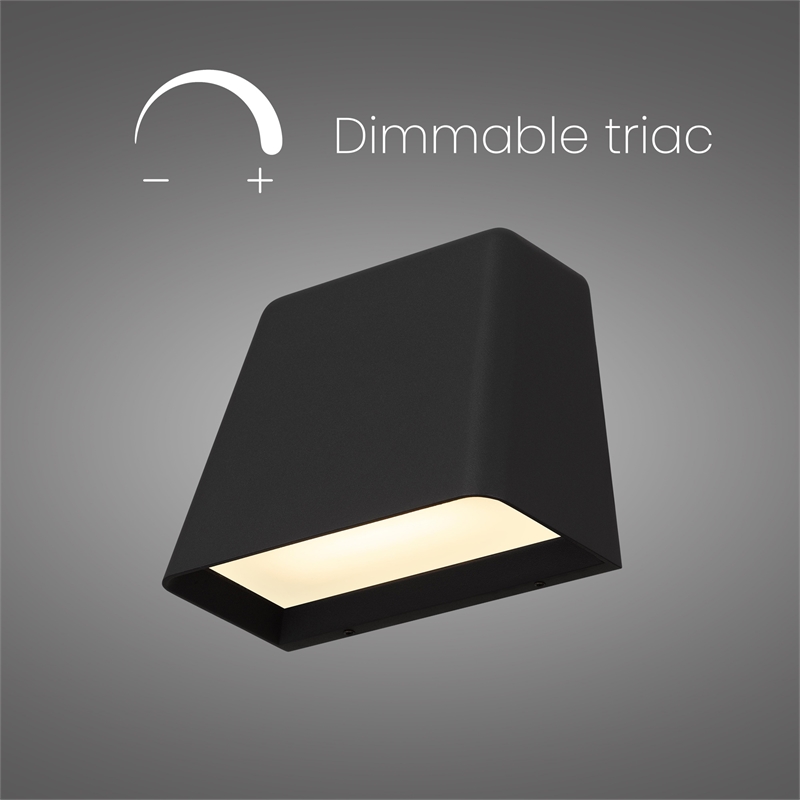 Alteck Bull 5.5 inch Aluminum LED Outdoor Wall Light in Black