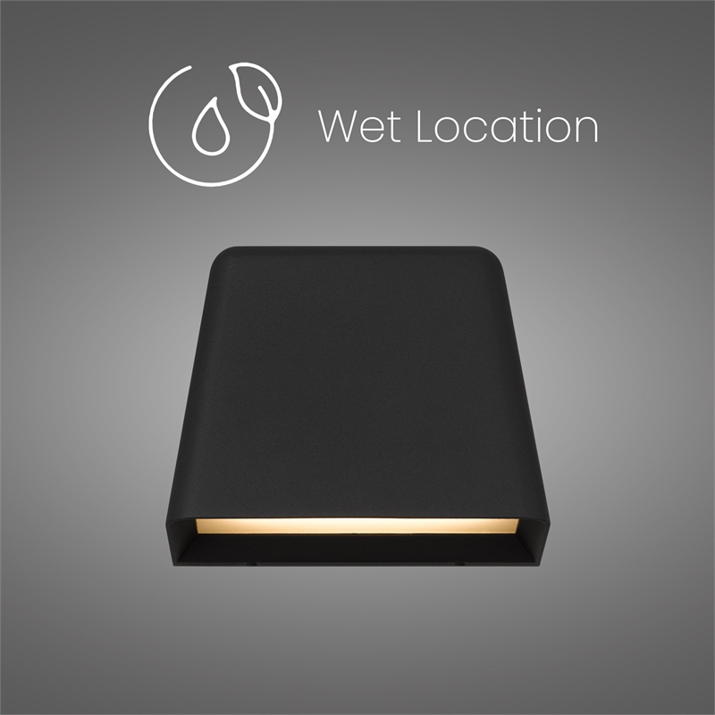 Alteck Bull 5.5 inch Aluminum LED Outdoor Wall Light in Black